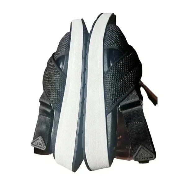 UGG Nell Women's Sandal Platform Comfort Black/White Sz 10 11117277 - Picture 3 of 11